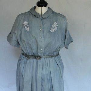 1930s-40s Vintage Handmade Dress w/ Belt